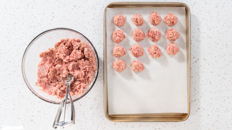 ice cream scoop meatballs