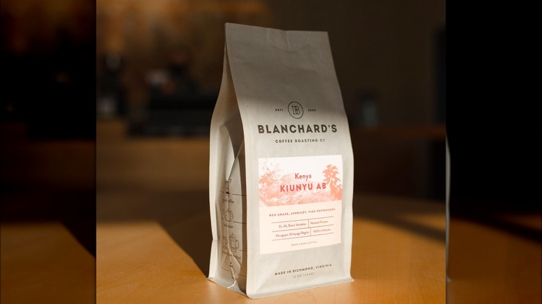 Bag of Blanchard's Coffee beans