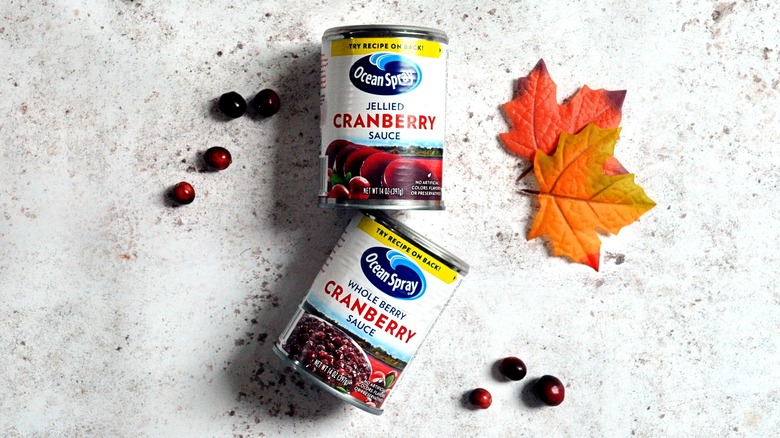 Ocean Spray Cranberry Sauce cans