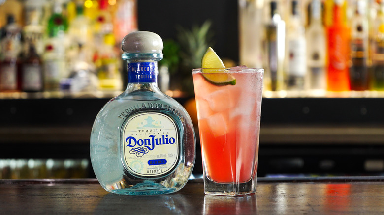 don julio tequila and cocktail on bar
