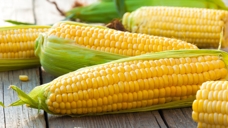 corn on a table