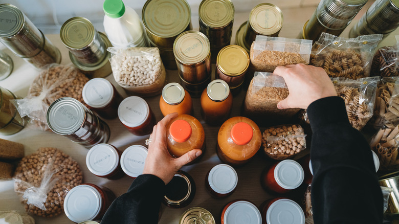 reorganizing pantry items