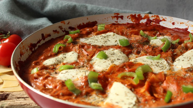 lasagna in a skillet