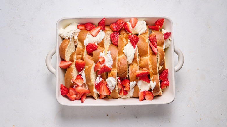 strawberries in casserole dish