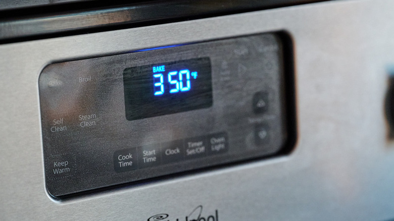 oven preheating to 350 