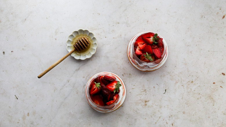 Finished strawberry apricot parfaits