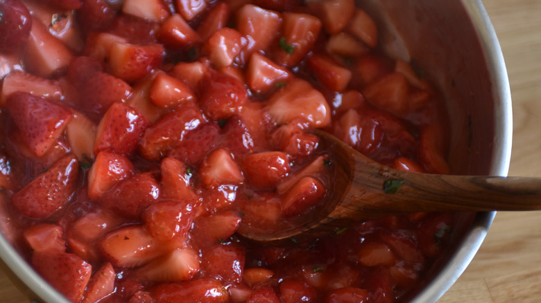 cooking strawberry pie filling