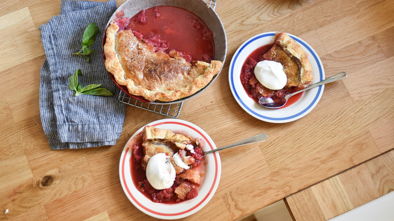 homemade strawberry basil pie