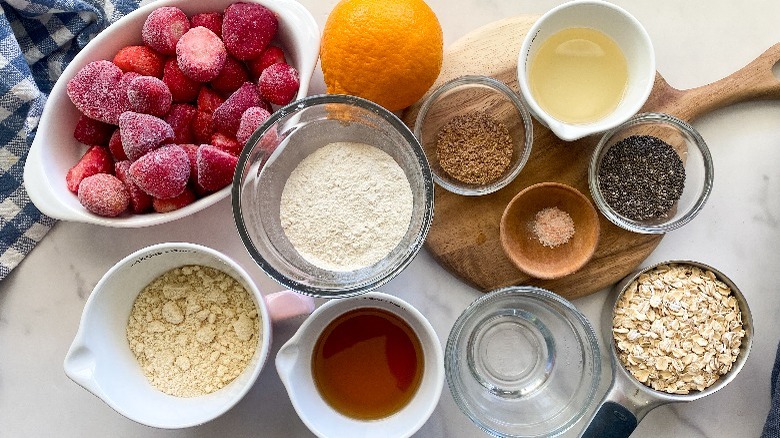 ingredients for strawberry oat bars
