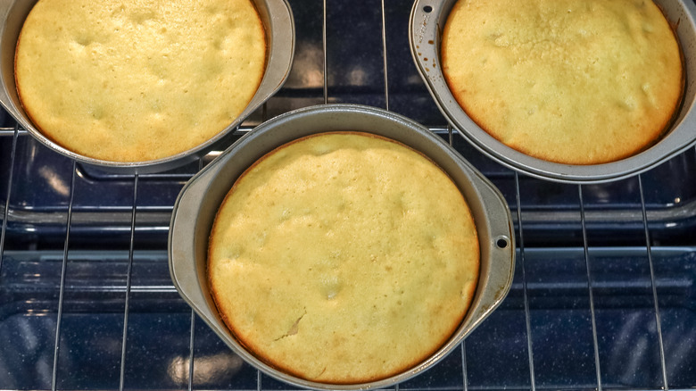 Baked lychee cakes in the oven