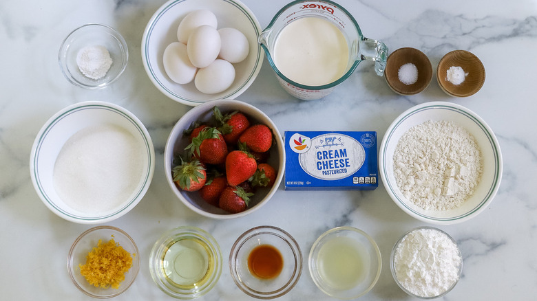 ingredients for cake and frosting