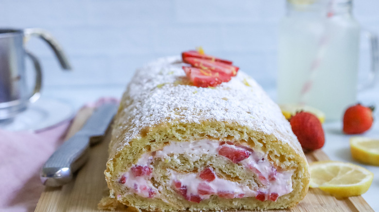 strawberry cream-filled jelly roll