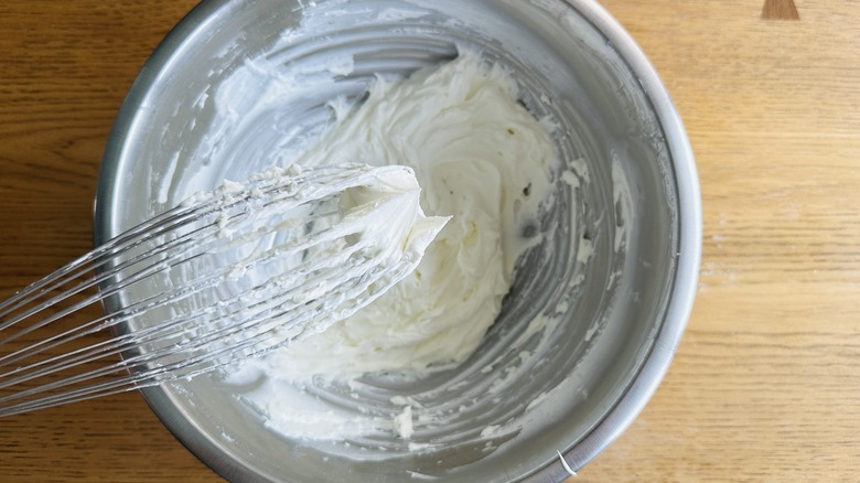 whipped cream in bowl 