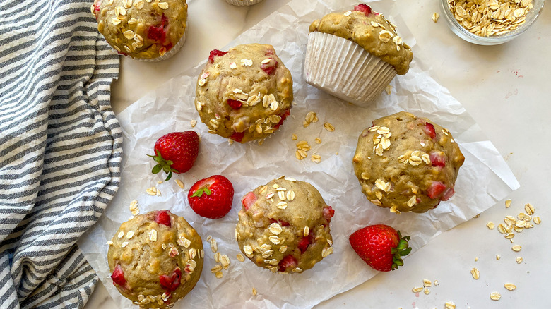 muffins on parchment paper