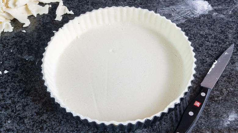 tart crust in a dish 