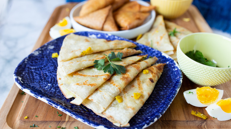 samosas and quesadillas