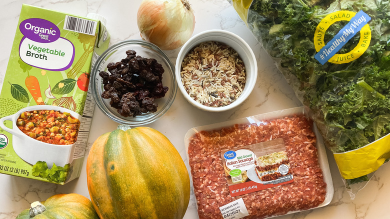 ingredients for stuffed acorn squash