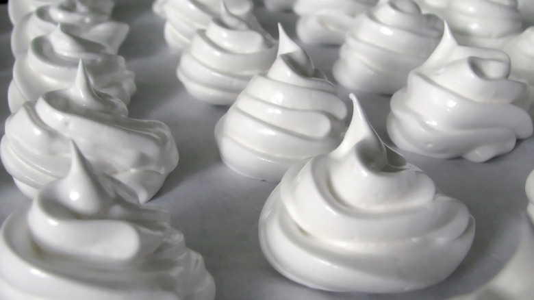 soft meringues on plate