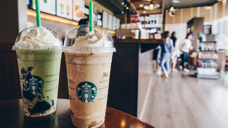 Starbucks frappes in Thailand store