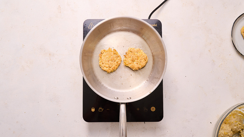 frying fritters in oil