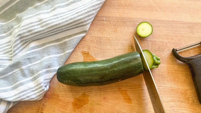 end cut off of zucchini