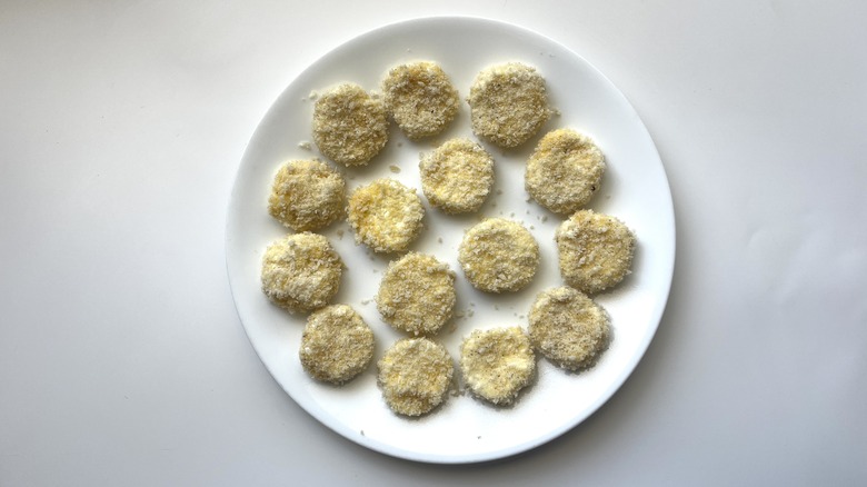 crumb-coated cheese coins