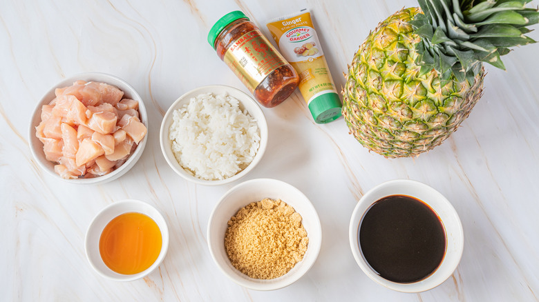 ingredients for Pineapple Teriyaki Chicken Boats
