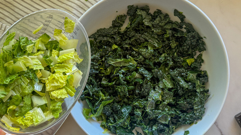 adding romaine to kale