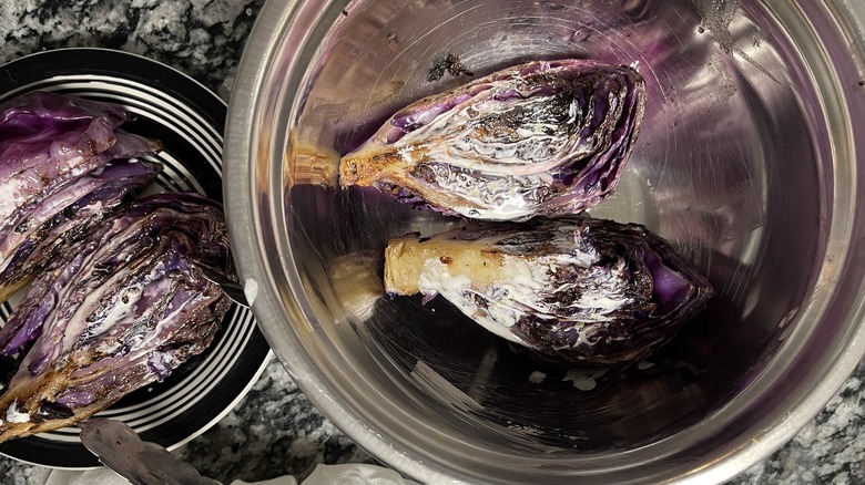 cabbage wedges with coconut dressing