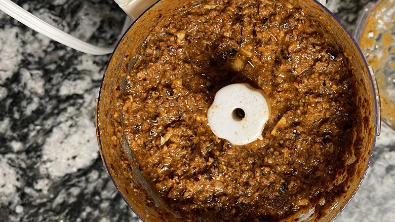 peanut chile paste in food processor