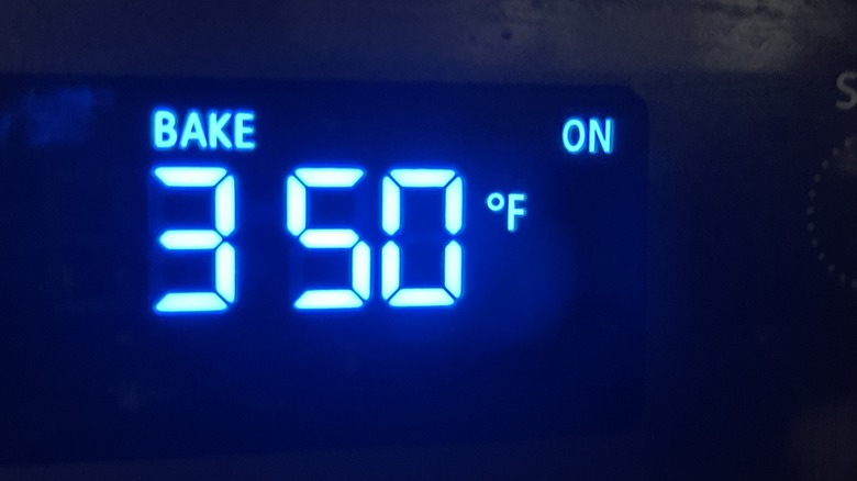 oven preheat setting display