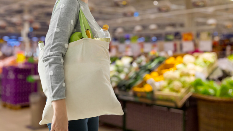 Person grocery shopping