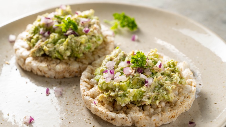 tuna salad on rice cakes