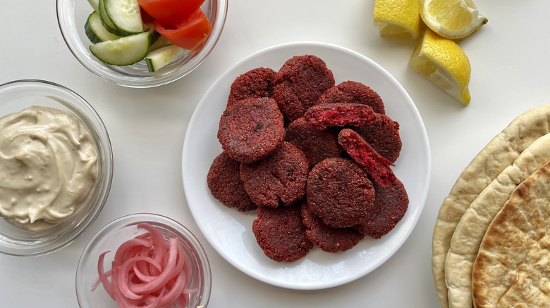 fried beets served on platter