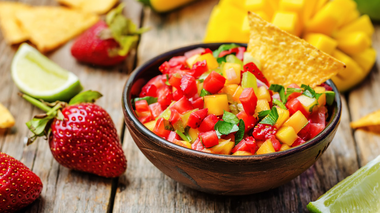 strawberry salsa with chip