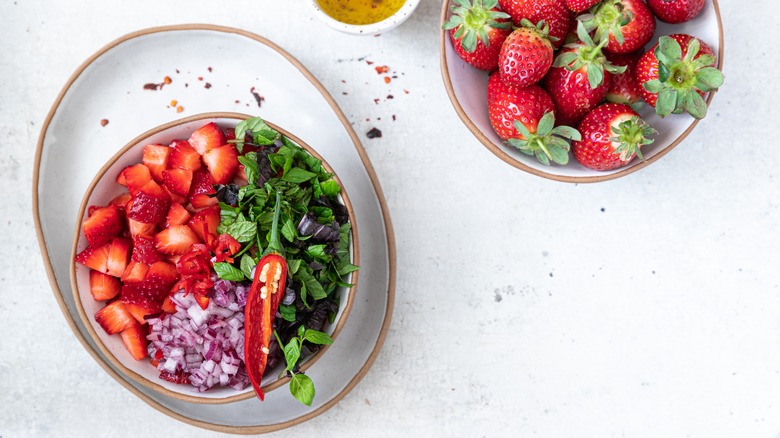 strawberry salsa in a bowl