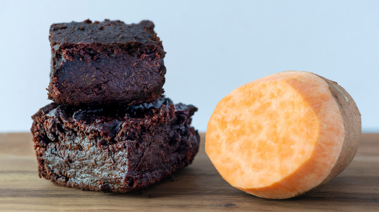 fudgy brownies but cut sweet potato