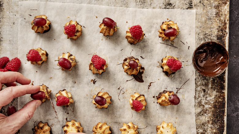 baker making petit fours