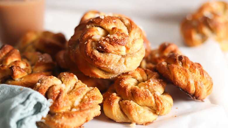 cardamom buns on a tray