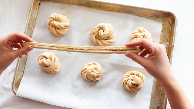 stretched dough
