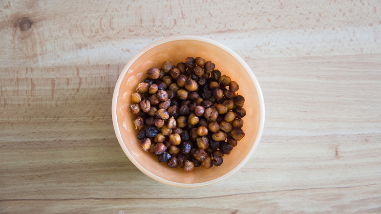 roasted chickpeas in small bowl