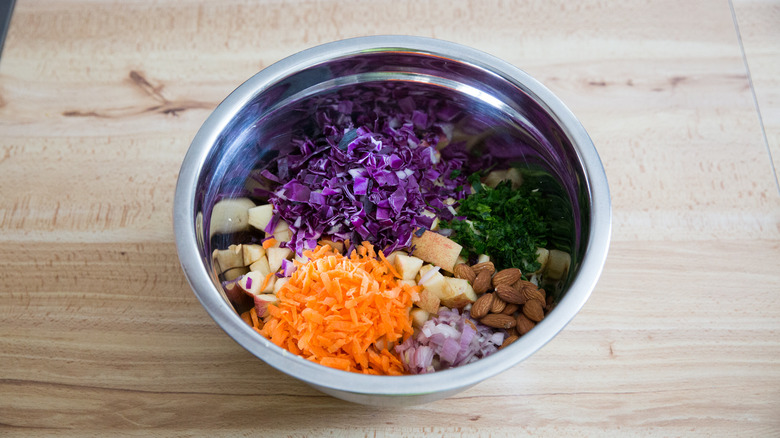 colorful salad ingredients in bowl