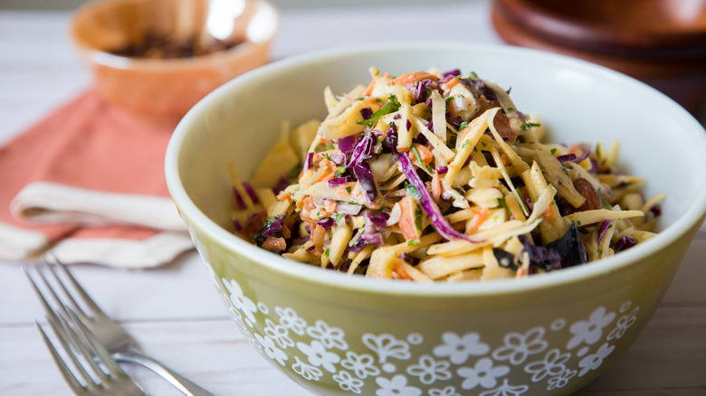 rutabaga salad in serving bowl