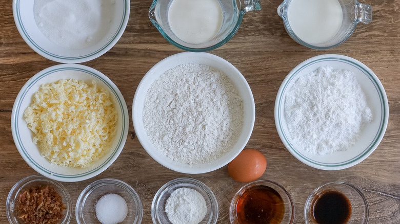 ingredients for maple bacon scones