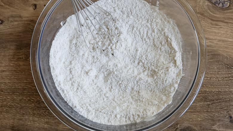 flour and whisk in bowl