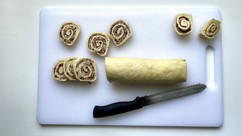 puff pastry pinwheel sliced into coins