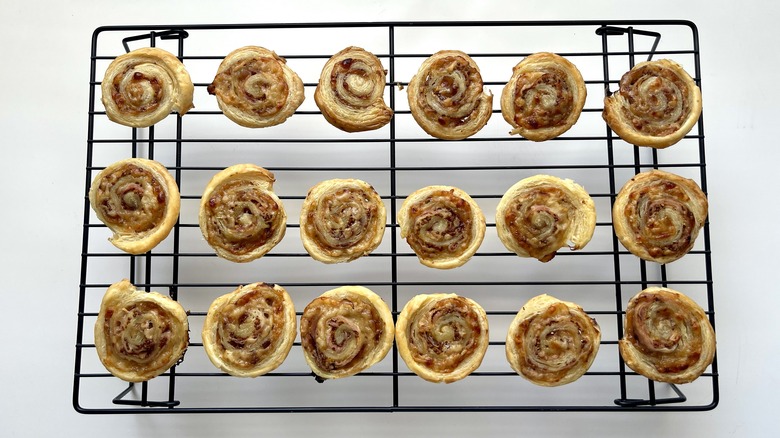 Monte Cristo Pinwheels on a cooling rack