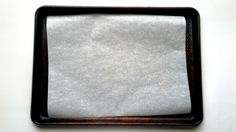 baking sheet lined with parchment paper