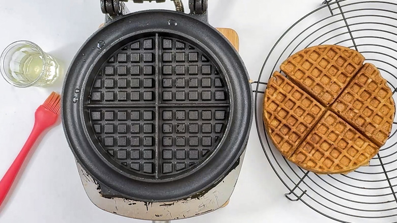 waffle on a wire rack