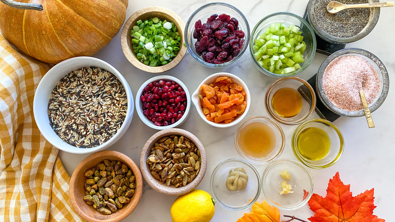 recipe ingredients in bowls on table